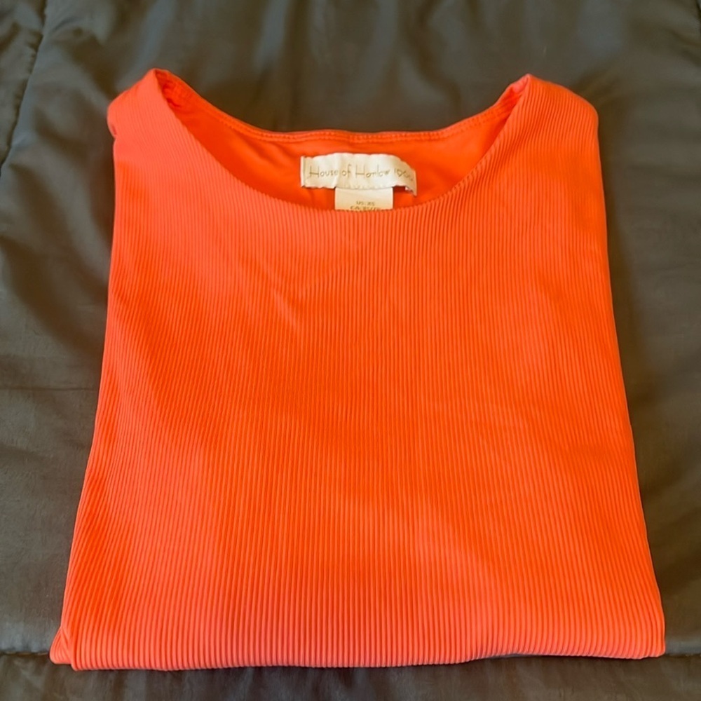 House of Harlow Ribbed Bodysuit Coral Size XS